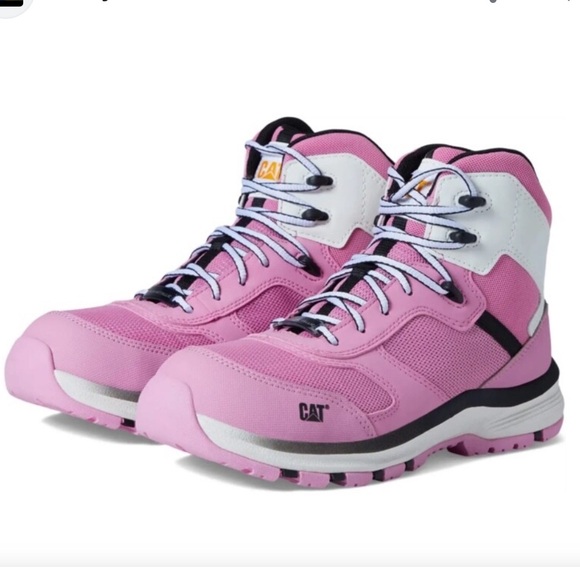 Caterpillar Shoes - Caterpillar Quake Mid Composite Toe Rose Bloom Pink Work Safety Boots Women’s 9